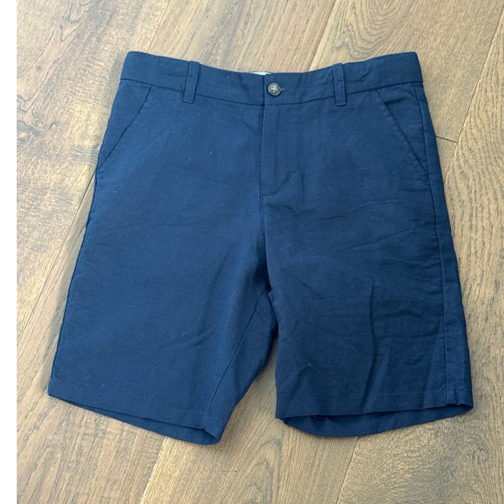 Janie and Jack Linen Blend Navy Shorts Boys Size 14 Uniform NWT $39